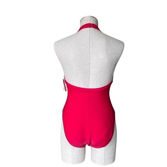Oscar De La Renta Red Swimsuit Size 10 With Matching Cover-Up Mini Skirt S/M NWT - Picture 7 of 12